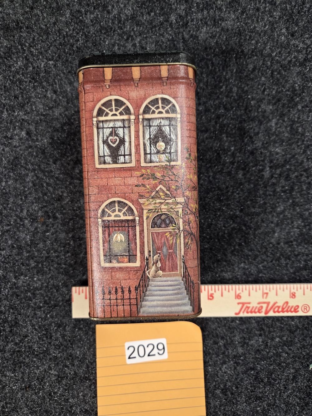Vintage Victorian Townhouse Tin Box Decorative Collectible Storage House